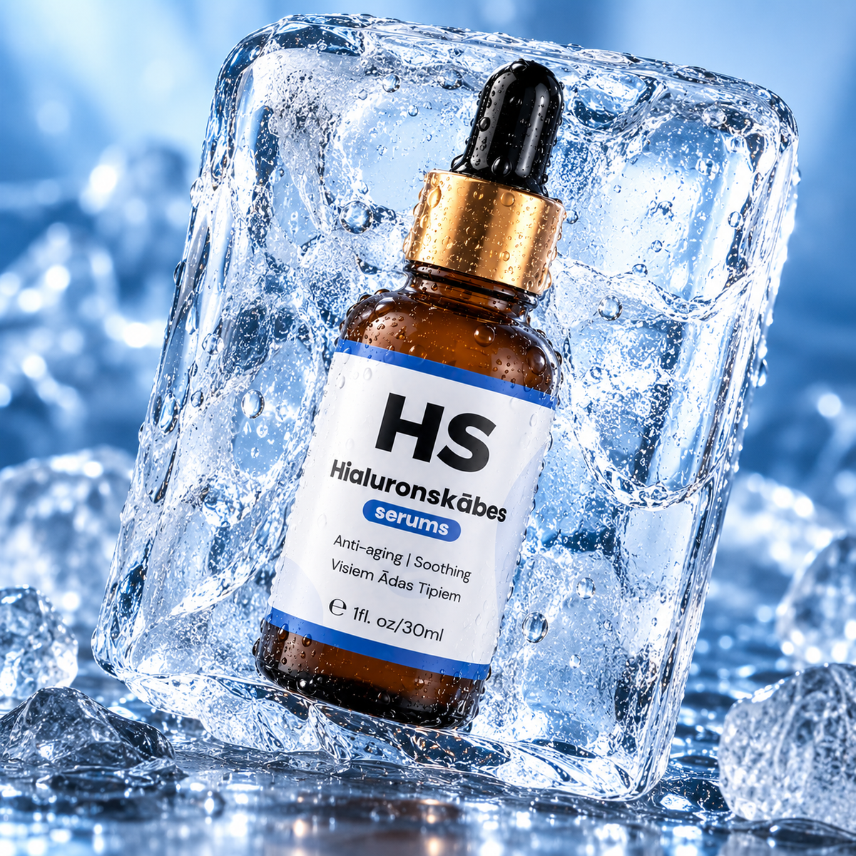 Hialuronskābes serums ledus blokā