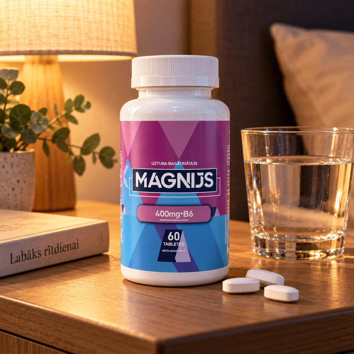 Magnijs 400 mg + B6 uz naktsgaldiņa