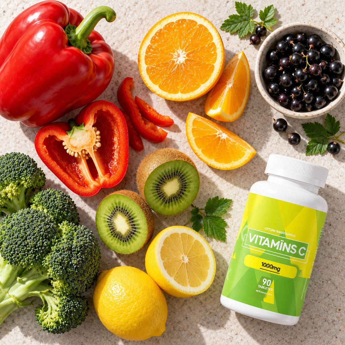 C vitamīna avoti pārtikā un Vitamīns C