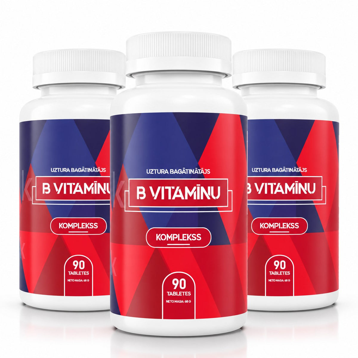 B vitamīnu komplekss, 3 pudeles
