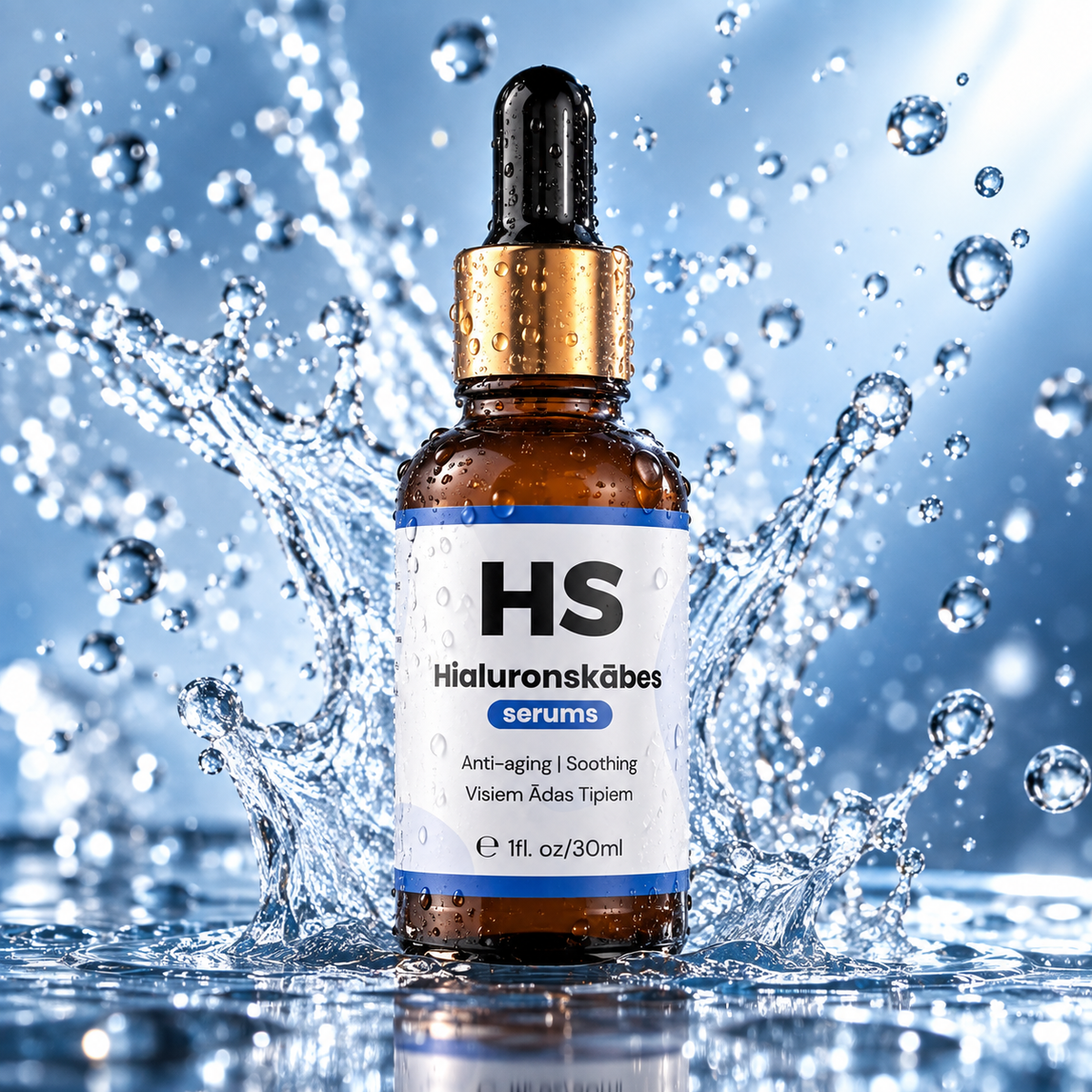 Hialuronskābes serums ūdens šļakatās