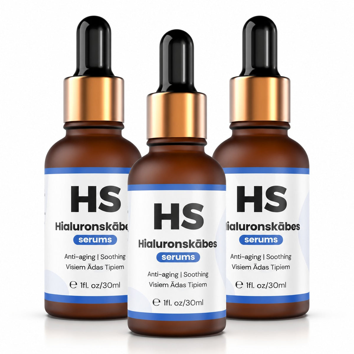 Hialuronskābes serums, 3 pudelītes