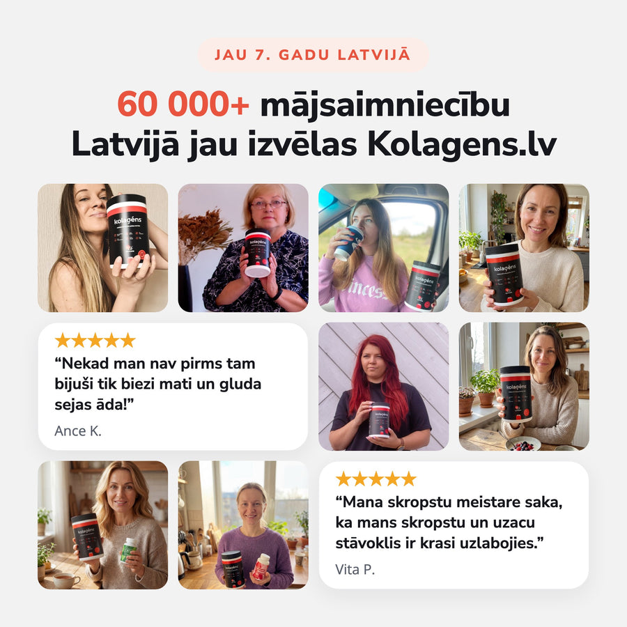 60 000+ mājsaimniecību Latvijā izvēlas Kolagens.lv