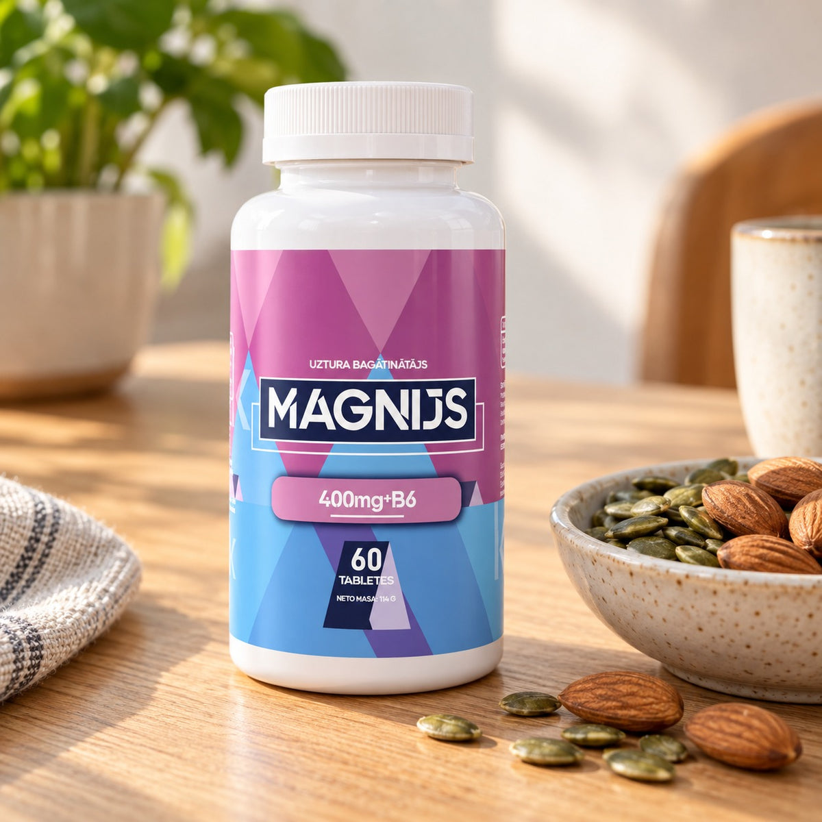 Magnijs 400 mg + B6 ar ķirbju sēklām un mandelēm