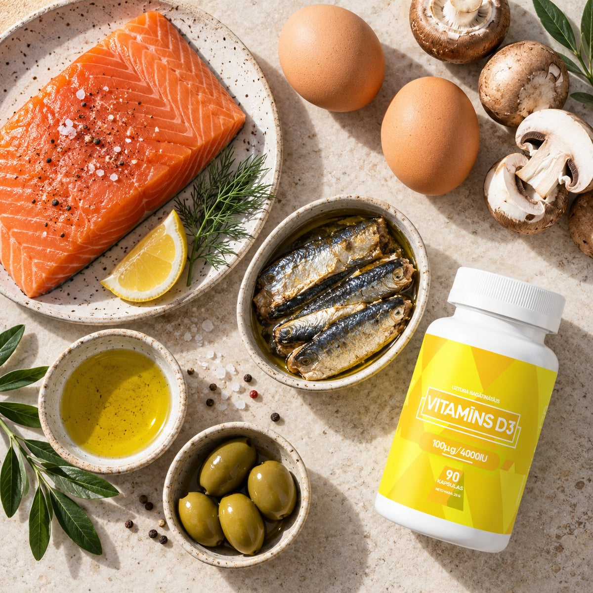 D vitamīna avoti pārtikā un Vitamīns D3